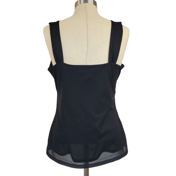 90s Y2k Sequin Beaded Mesh Babydoll Top Black Whimsigoth Fairy Grunge L - Picture 3 of 10